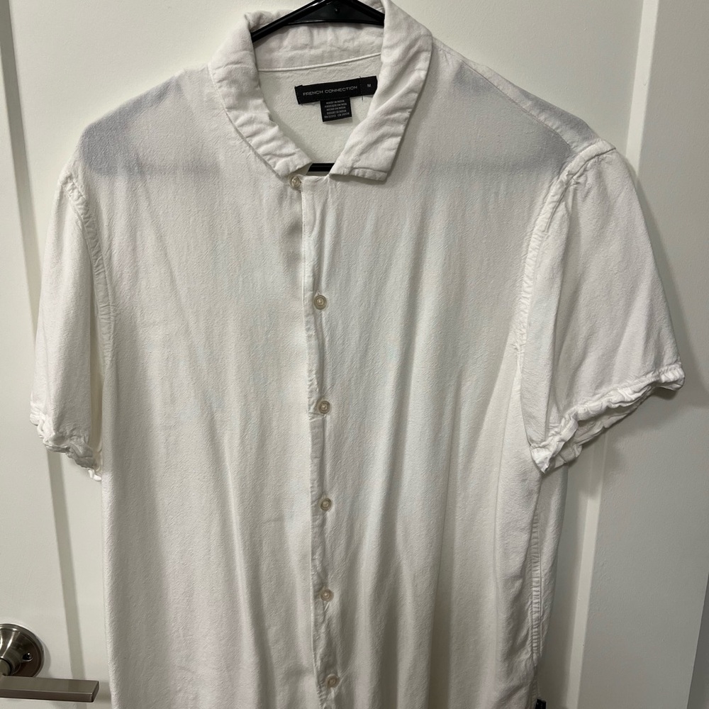 French Connection White Button-Up Shirt